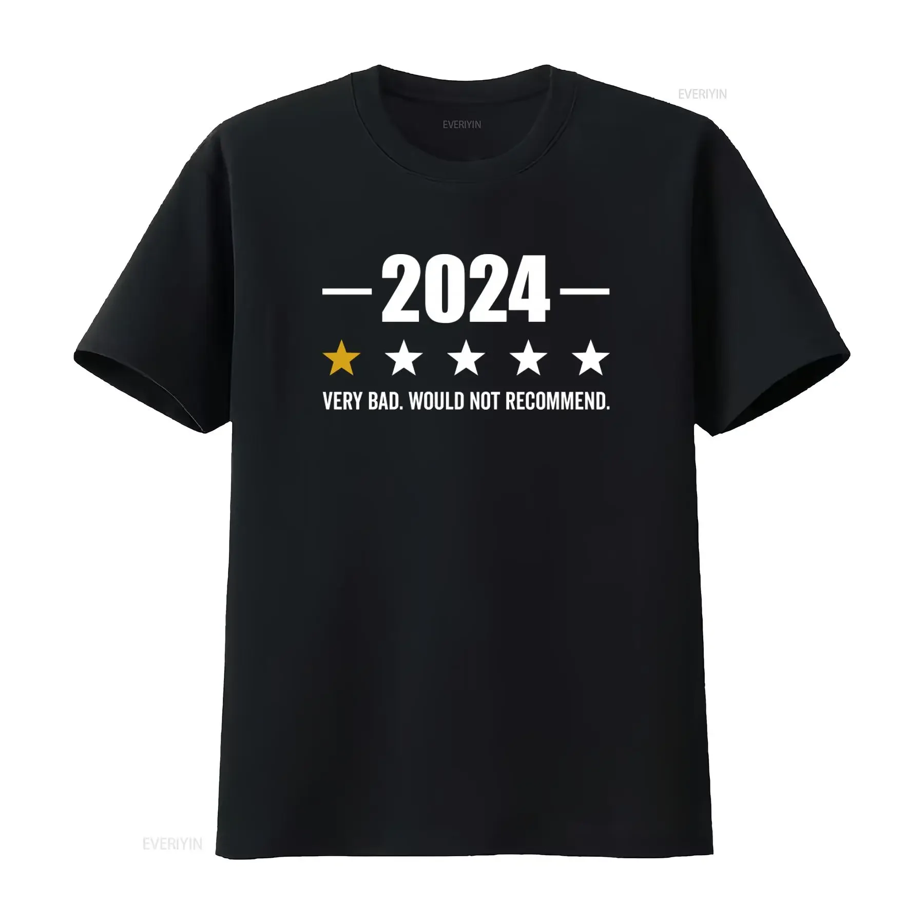 2024 Very Bad Would Not Recommend One Star Review Sarcastic New Year Party T Shirt vintage Washed Breathable designer clothes