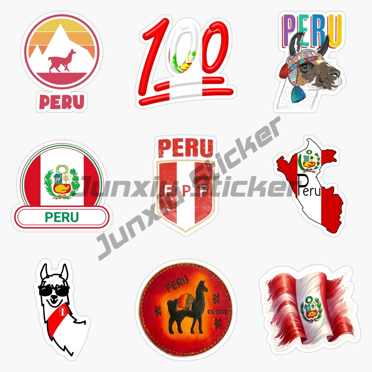 Retro Llama Peru RV Laptop Car Sticker Refrigerator Decal Windshield Vinyl Self-adhesive Car Sticker