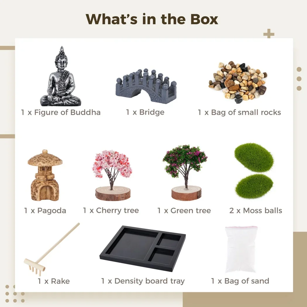 Mini Zen Garden Authentic Zen Garden Kit Zen Garden Accessories Kit Home Office Desktop Meditation Decor Unique Relaxation Gifts