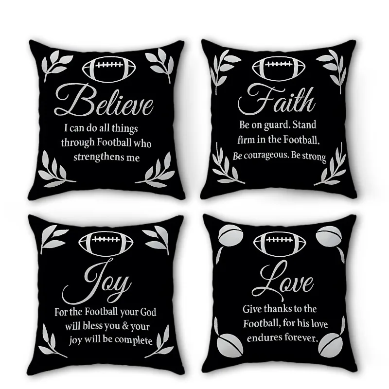 

Вдохновляющая наволочка с футбольной тематикой, декоративная наволочка с мотивационными цитатами для домашнего дивана, спальни