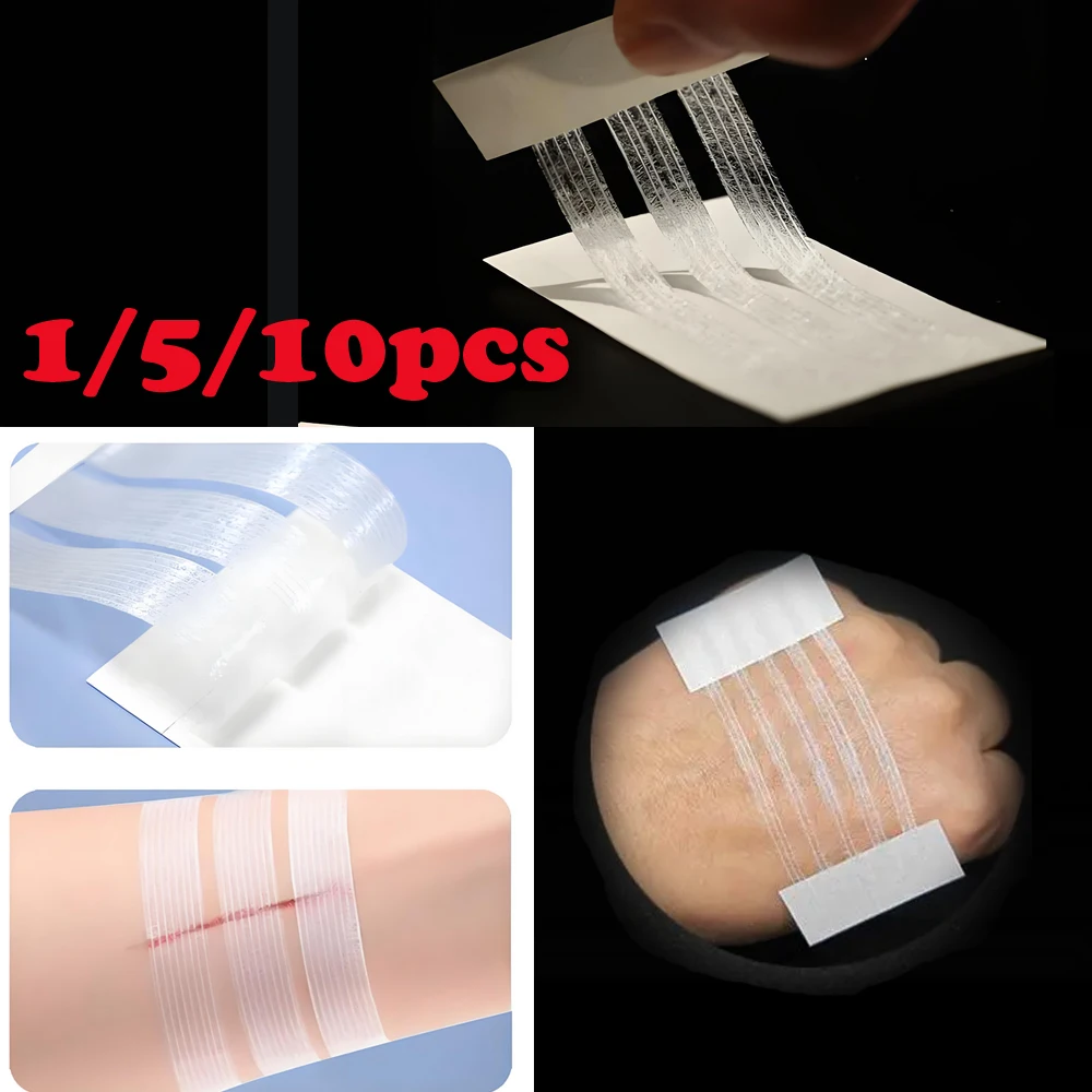 

1/5/10pcs Sterile Wound Skin Closure Strips Medical Tape Postpartum Wound Repair Cosmetic Surgery Seam-Free Adhesive