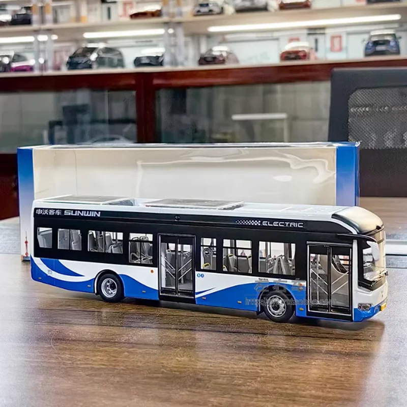 SUNWIN 1:50 Scale Trackless Bus Alloy Simulation Car Model Classics Adult Souvenir Gift Static Display