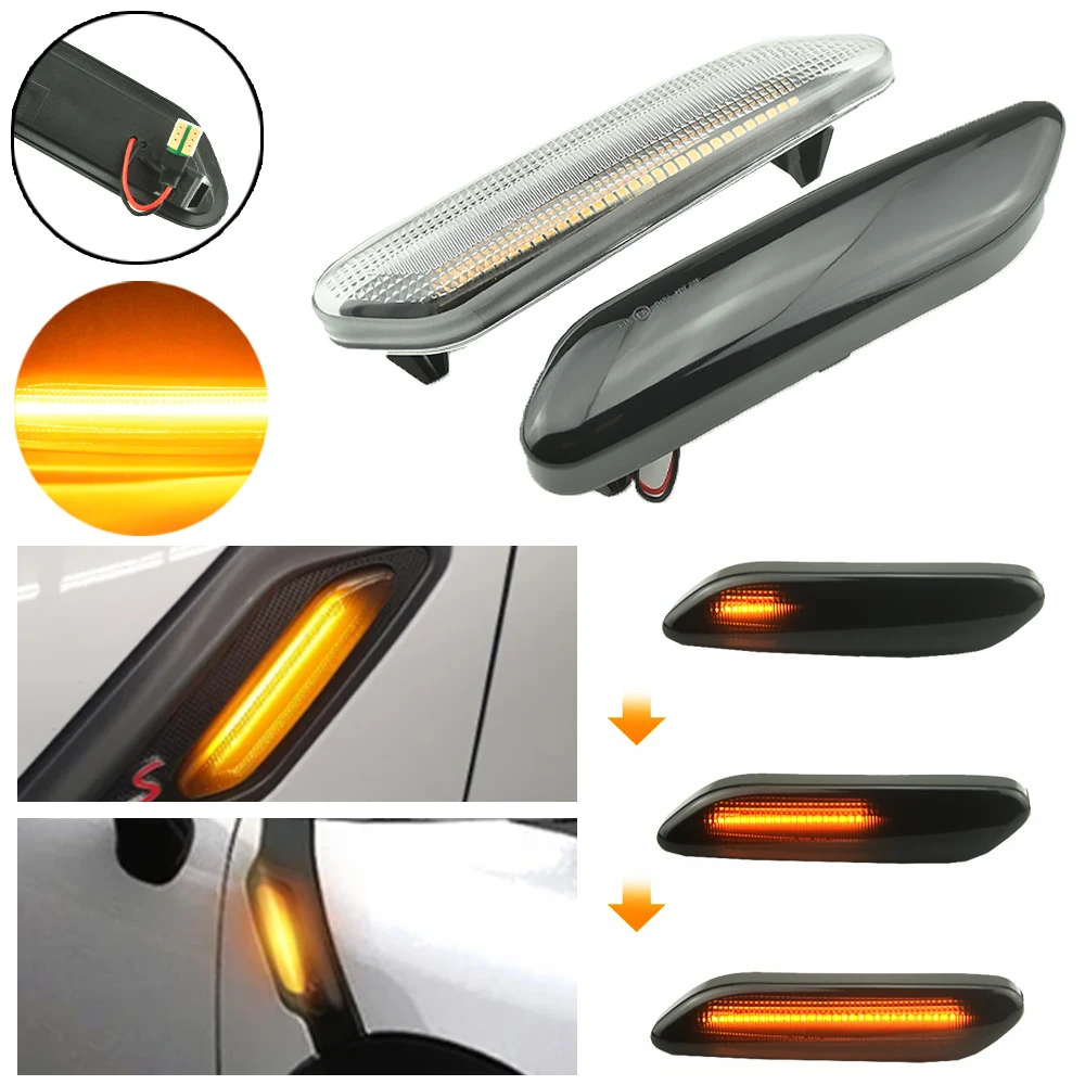 2pcs LED Dynamic Turn Signal Light For MINI R60 COUNTRYMAN (2010 - 2017) 2pcs/set ( Left and Right) Smoked / Clear