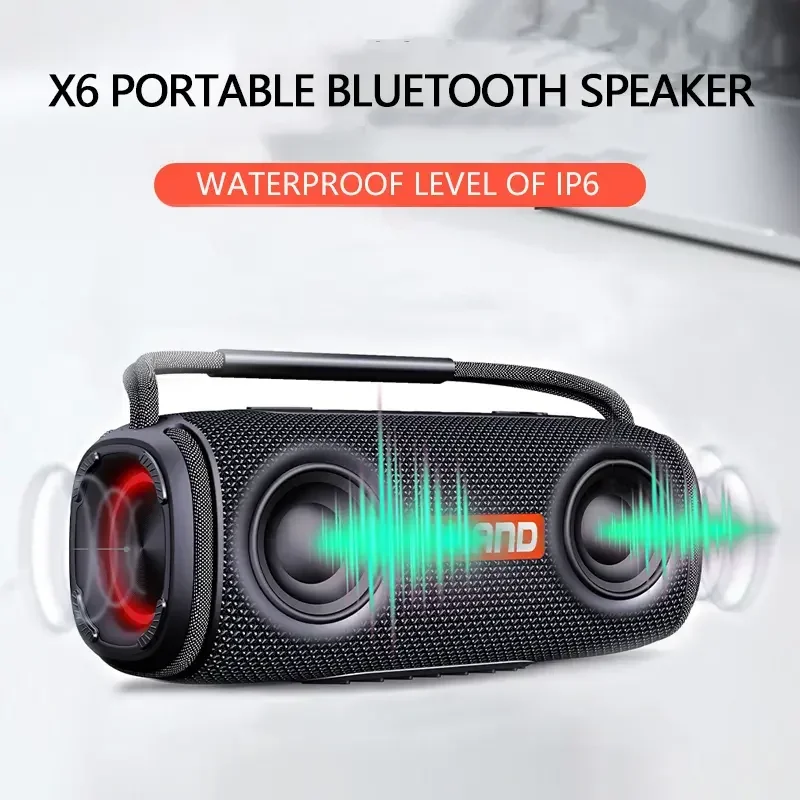 Portable Stereo Bluetooth Speakers Outdoor Waterproof Super Bass High Volume Column Support TF Card USB Soundbox Cai Xa De Som