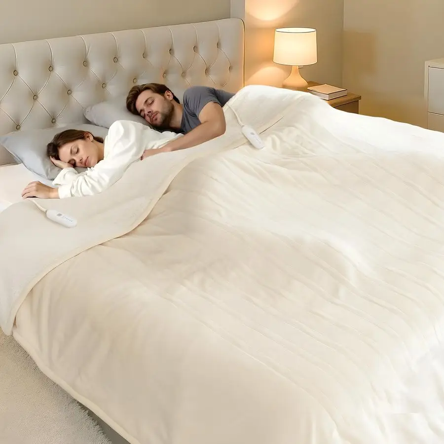 

Blanket Queen Size Dual Control Washable Heated Blanket Queen with 5 Heat Settings, 10 Hrs Auto Off, ETL Certified, Flannel Sher