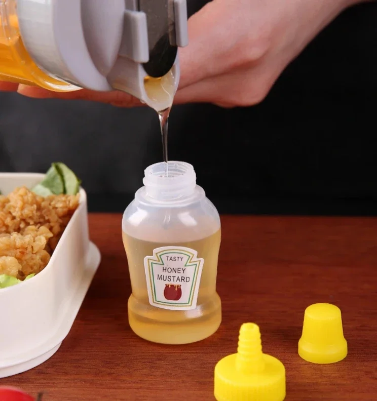 Mini Tomato Ketchup Bottle Portable Small Sauce Container Salad Dressing Pantry S For Bento Box Household Plastic Gravy Boat - view 6