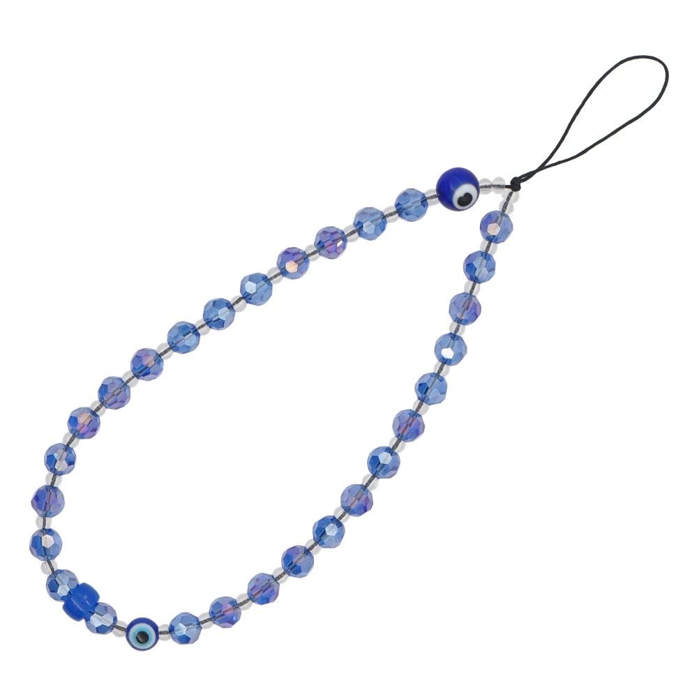 Kristall-Handy-Lanyard mit bösem Blick und Perlen für Anti-Verlust-Schutz, zum Aufhängen des Telefons, Charm-Gurt für Kamera, USB-Schlüsselanhänger, Dekoration