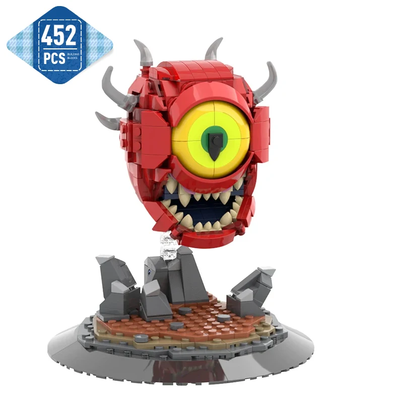 MOC Shooting Game Doomed Monster Cacodemon Building Block Assembly Brick MOC-183498 Action Figure Toy Halloween Christmas Gifts