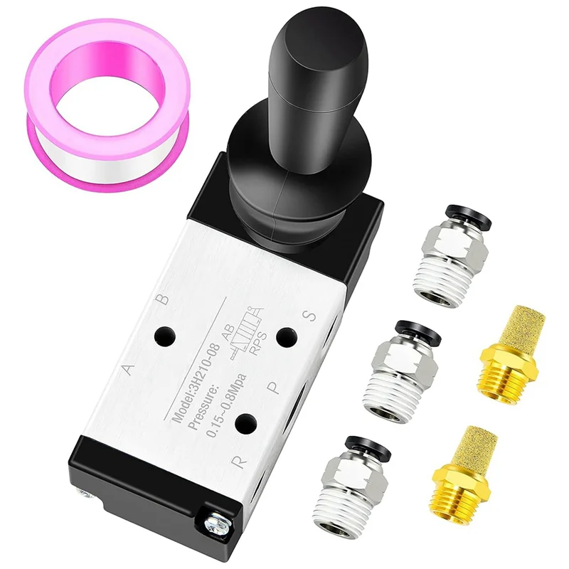 AF95-1/4 Polegada npt 5 vias 3 posições válvula manual de ar operado válvula solenóide pneumática controle manual push-pull