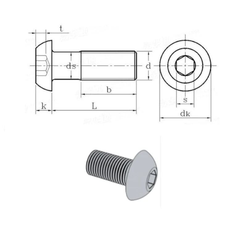 50pcs/lot #4-40*L Pure Titanium Pan Head Button Head Socket Screw Half Round Headed Screw Ti GR2 American System #4-40*1/4~1