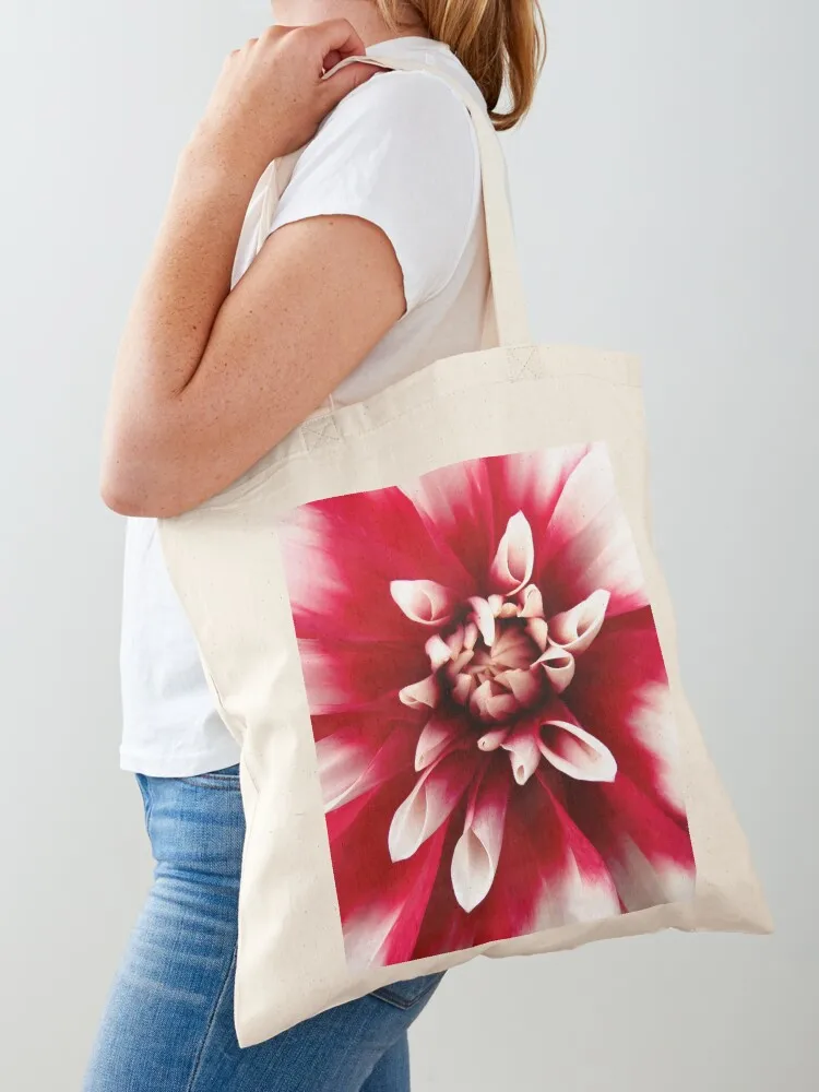 

colorful dahlia blossom, flower, blossom, foral, flowery Tote Bag reusable grocery bags large size bags