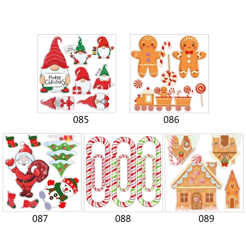 Christmas Wall Clings Removable Window Stickers Gnome Santa Glass Window Decals Drop Shipping