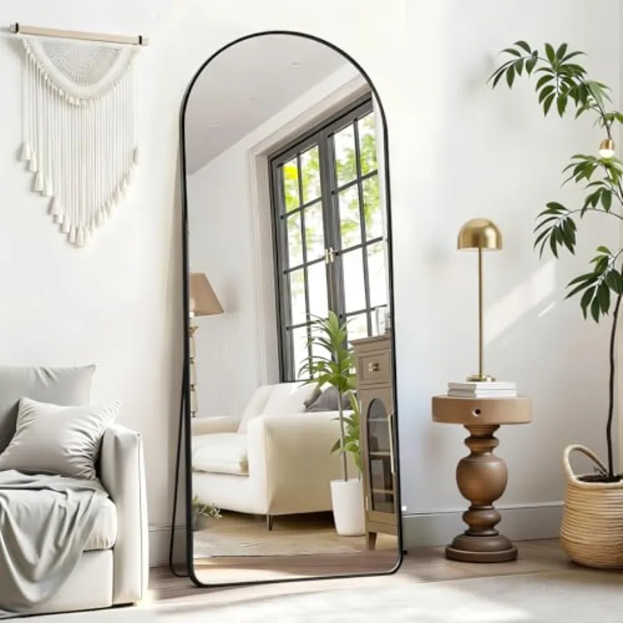 

Degfig Arched Full Length Mirror, 64"X21" Floor Length Mirror with Aluminum Alloy Frame, Full Body Mirrors with Stand, Hanging