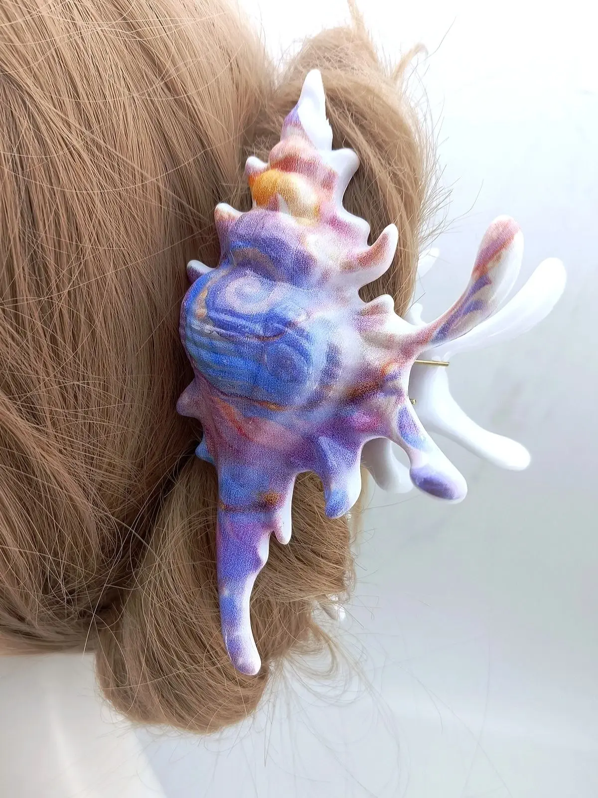 Pinces à cheveux en plastique ondulé de haute qualité, pince à cheveux en forme de coquille, design océan, requin, géométrie, queue de cheval haute, Barrette