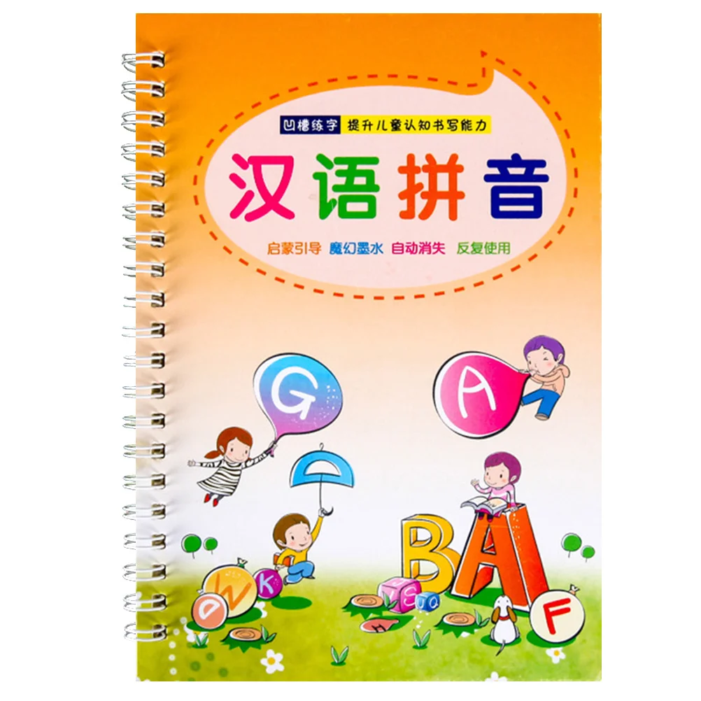 English Calligraphy Copybook Smooth Writing Practice Tool For Kids Pinyin Groove Copybook Writing Practice Book Educational