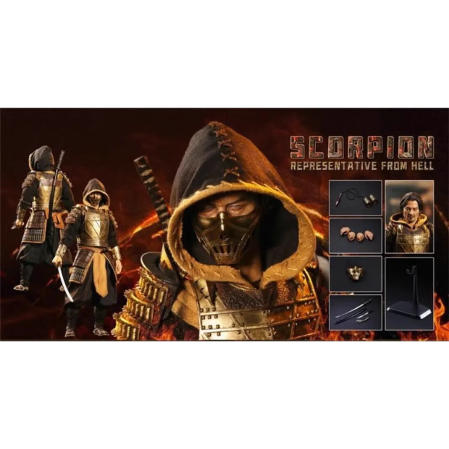 

In Stock Original POPTOYS 1/6 Oldier Hell Messenger Scorpion Samurai EX049 Male Soldier Action Model Art Collection Toy Gifts