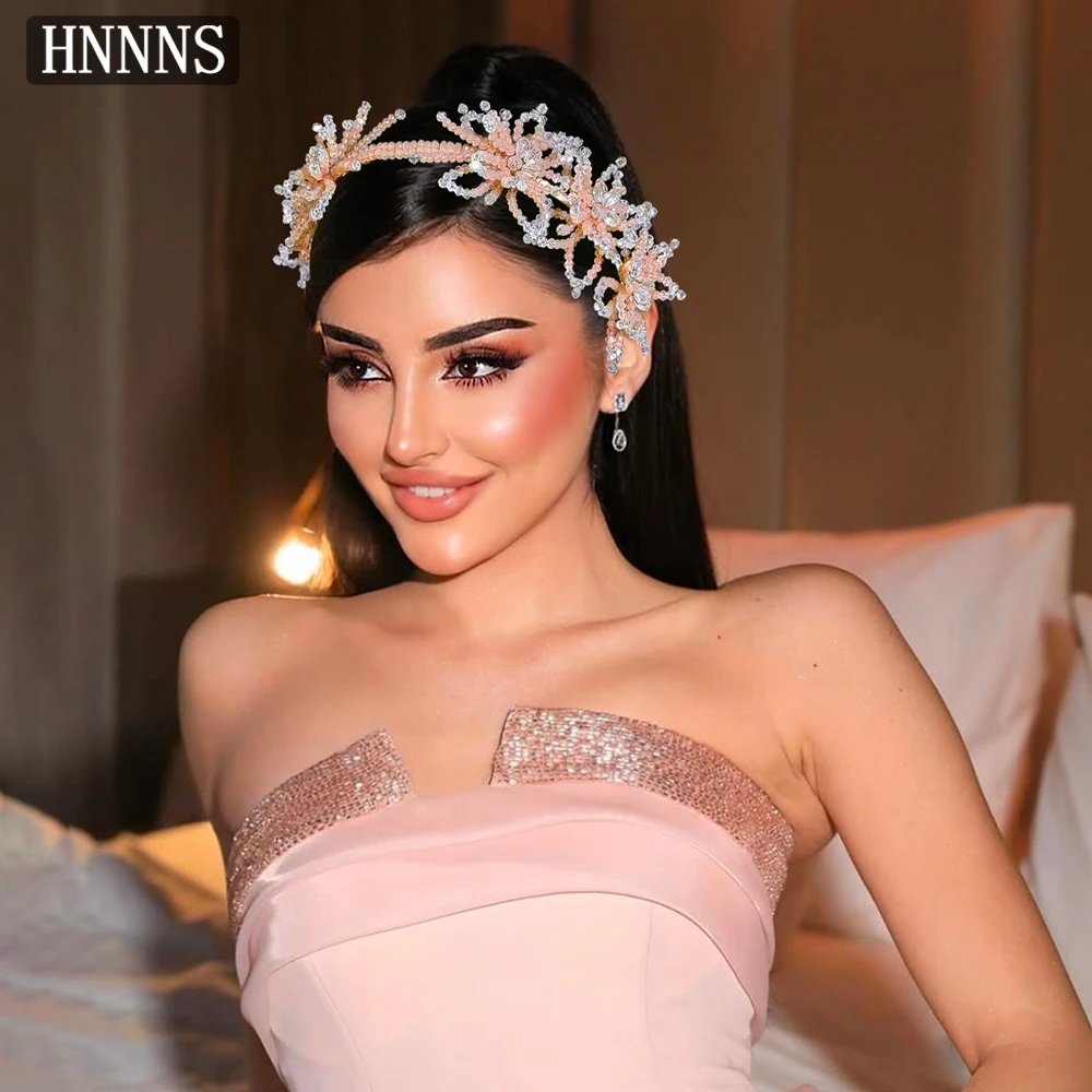 

TOPQUEEN Exquisite Bridal Wedding Handmade Head Hoop Bead Weaving Luxury Ladies Banquet Dancing Party Hair Accessories YXA315