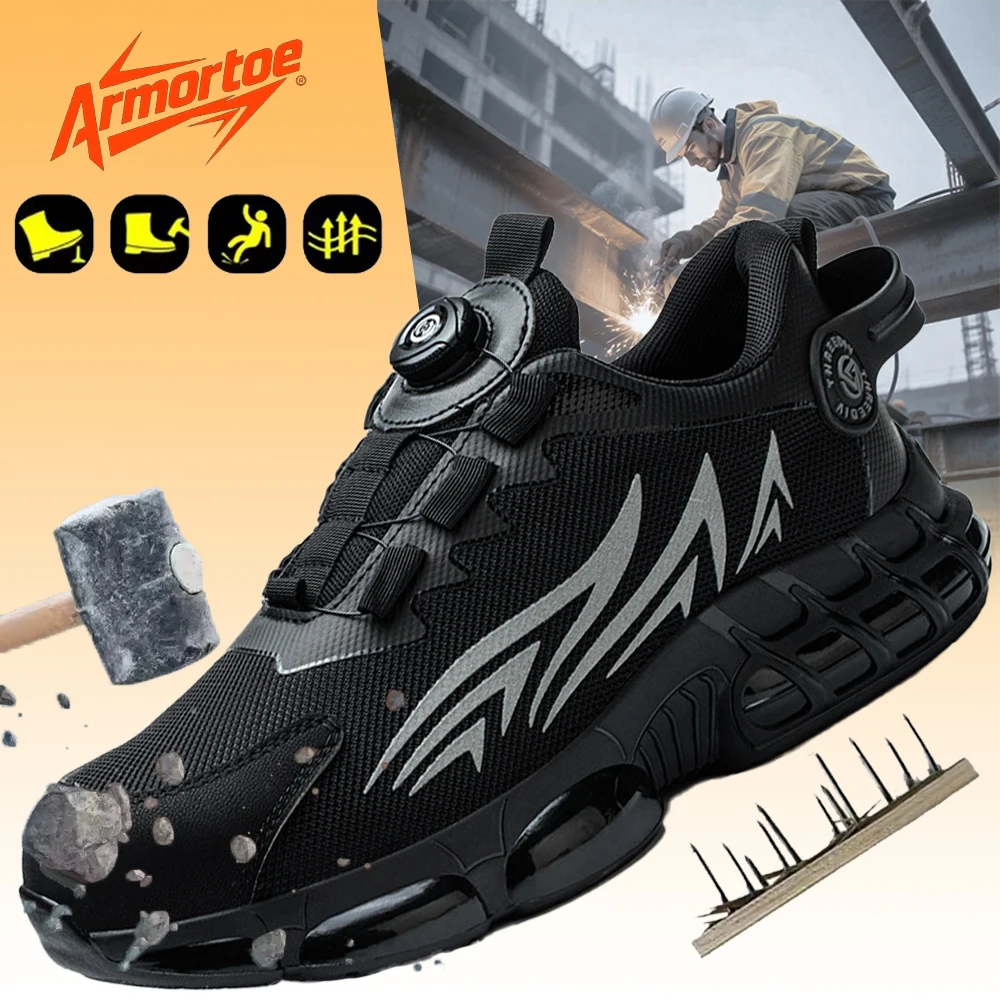 

ArmorToe Steel Toe Safety Shoes Impact Puncture Proof Slip Resistant Breathable Durable for Industrial Labor #Armor3034