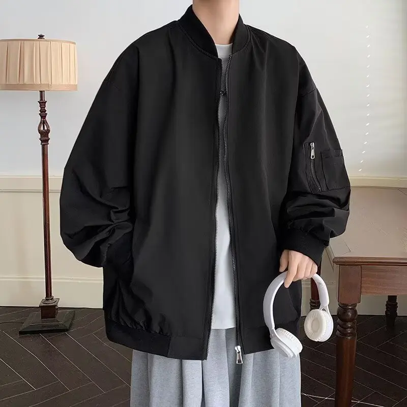 

Cleanfit Bla Baseball Sle Jaet Men's Spring Autumn American ort Coat ape Work Pilot Jaet Loose Fit Youth Faion