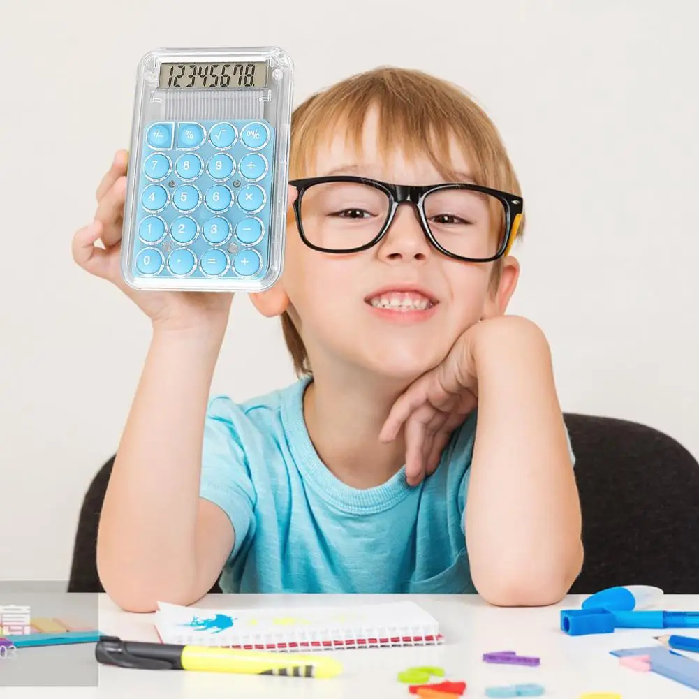 Карманный калькулятор, пластиковый калькулятор, компактный портативный калькулятор для путешествий с большими кнопками и ЖК-дисплеем