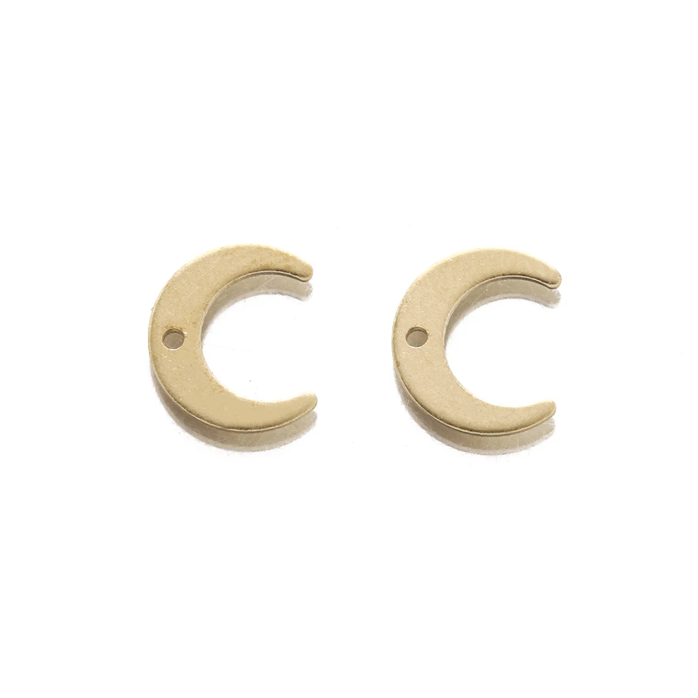 50Pcs Raw Brass Crescent Moon Charms Celestial Pendant for Diy Earrings Necklace Bracelet Jewelry Making Findings Accessories