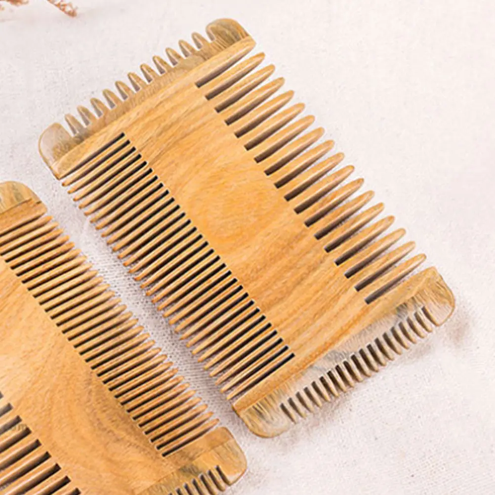 Peine de madera de dientes finos para masaje, peinado, eliminación de caspa y cuidado de la barba, peine de bolsillo de dientes estrechos para peluquería