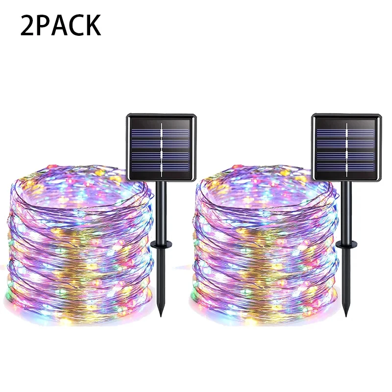 102M/52M/32m/22m/11m/7m Solar LED Licht Outdoor Girlande wasserdichte Girlande Lichterketten Straße Girlande für Hochzeit Party Decor