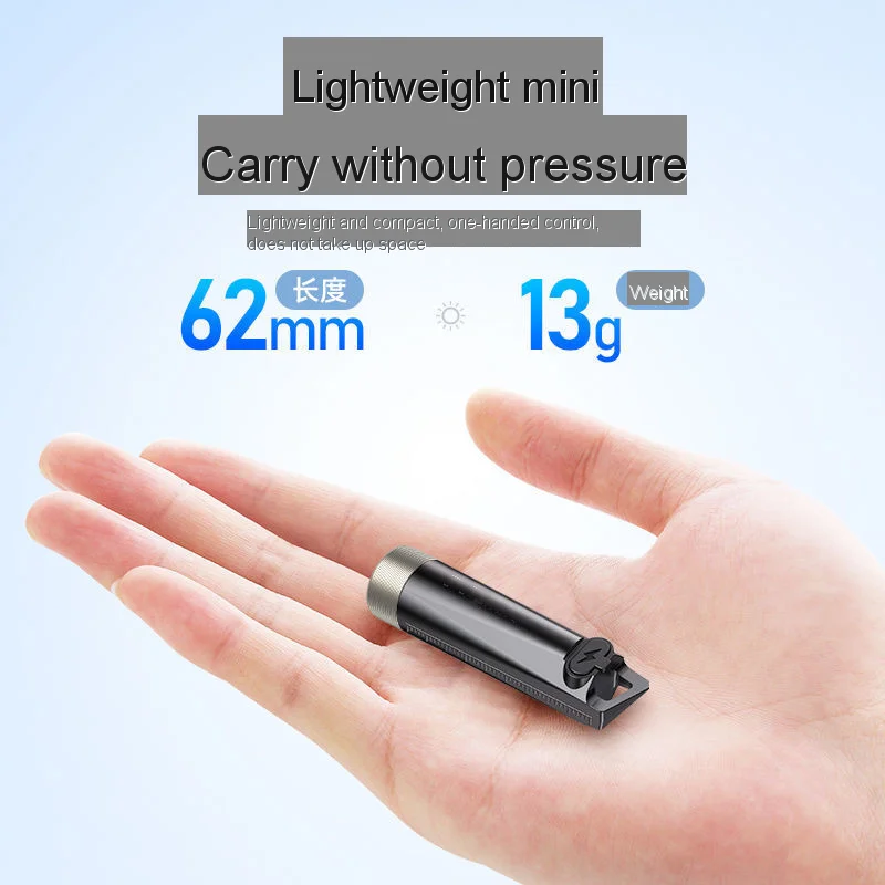 Flashlight Highlight Mini Key Chain Multifunction Led Warning Light Emergency Light Usb Tpye-C Rechargeable LongBattery Uv Light - Image 2