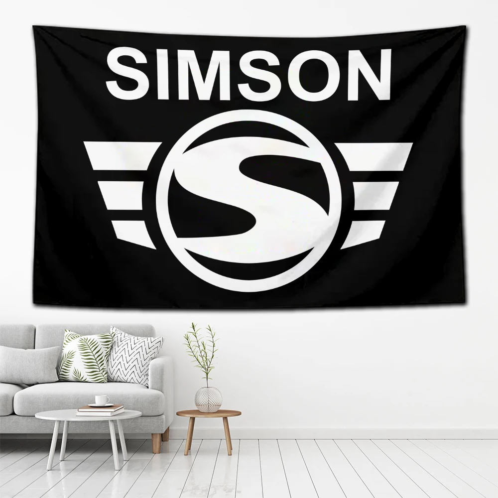 

2024 S-Simson Motorcycles Racing Tapestry Decoration Flag Garage Living Room Wall Hanging Bedroom Wall Carpets tapestries