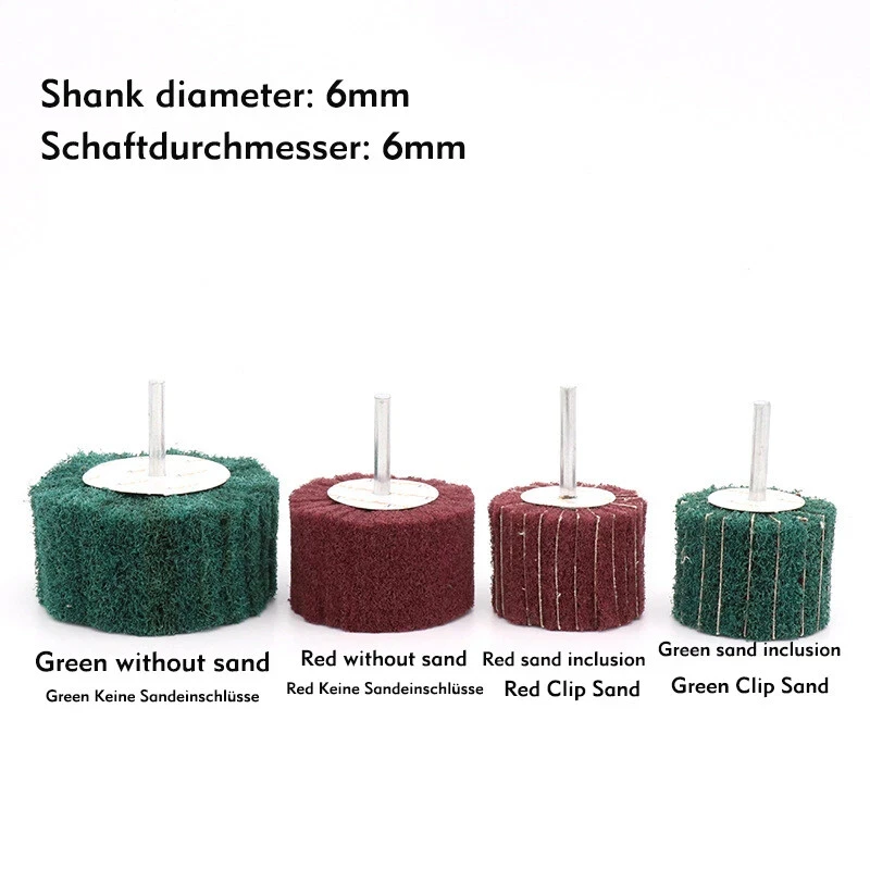 Non-Woven Polishing Flap Sanding Wheel 6mm Shank Dremel Electric Drill Brush For Rust Removal Deburring Head DiscScrewdriver Kit