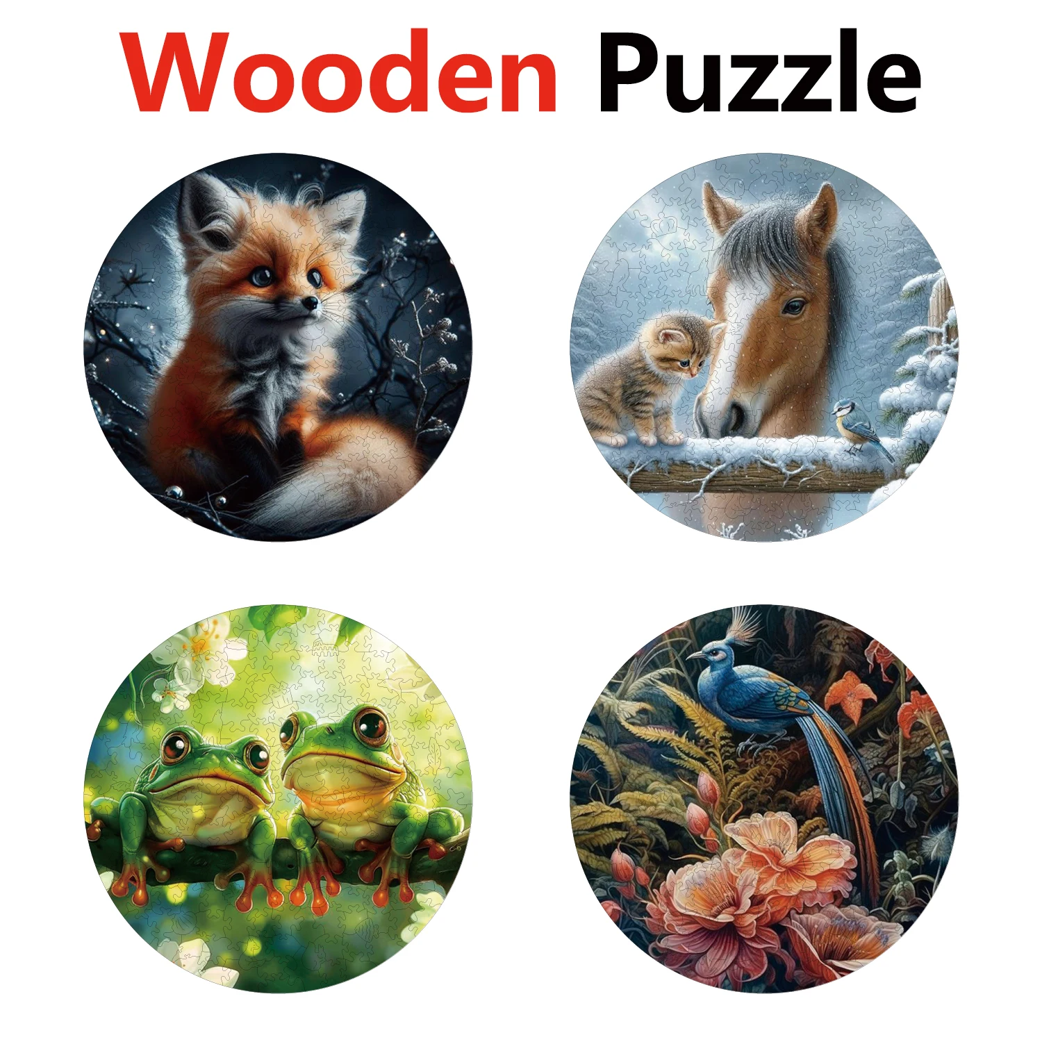 

Fox Horse Frog Bird Animal Puzzles High Quality Jigsaw Puzzle Wooden Puzzle Best Christmas Gift