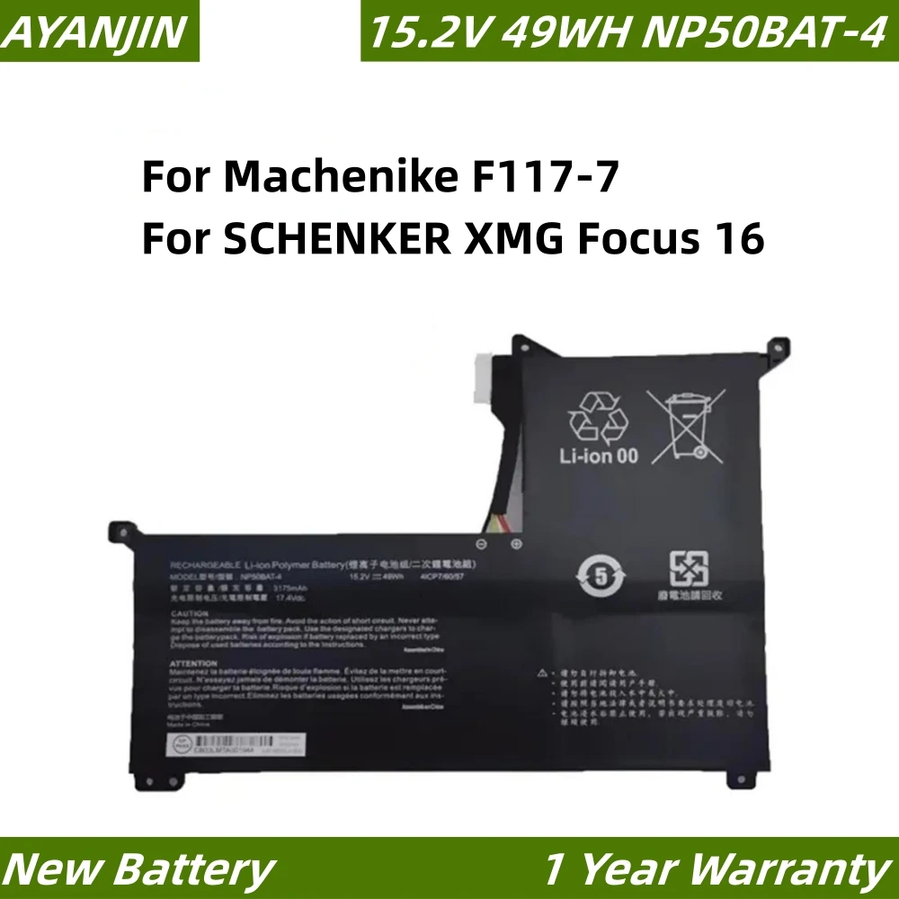 

NP50BAT-4-54 54WH Battery SCUD 6-87-NPSKS-53G00 Li-Polymer 15.4V 3510mAh 54Wh Li-ion Rechargeable Battery Packs