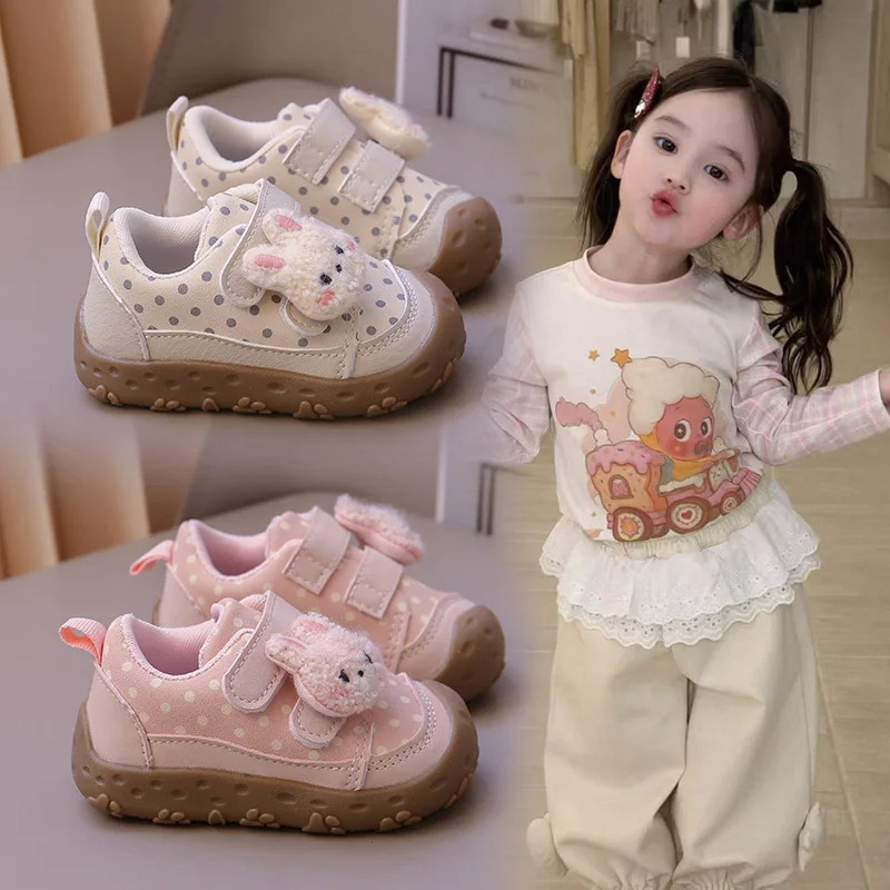 Baby Girl Toddler Shoes Sweet Little Rabbit German Training Toddler Board Shoes Girls Casual Shoes Autumn Boy School Loafer