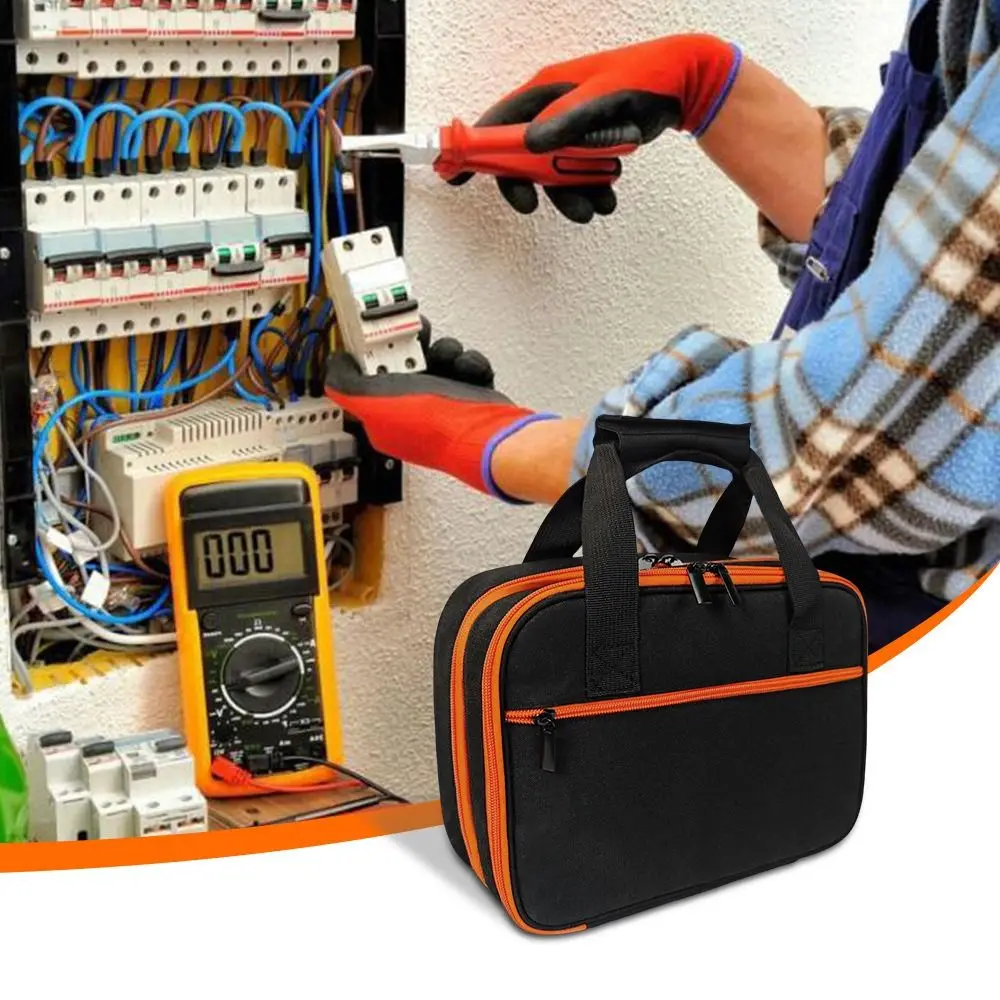 

Two Layer Design Electrical Tool Bag Portable Travel Carrying Case Tool Storage Bag Efficient Organization Compatible Storage