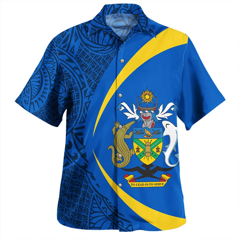 

Vintage Summer 3D Solomon Islands National Flag Printing Shirts Solomon Islands Emblem Graphic Short Shirts Men Fashion Clothing