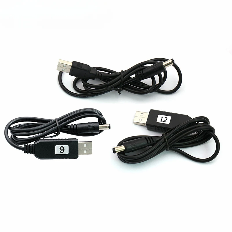 5pcs  Usb Power Boost Line Dc 5v To Dc 9v / 12v Step Up Module Usb Converter Adapter Cable 2.1x5.5mm Plug