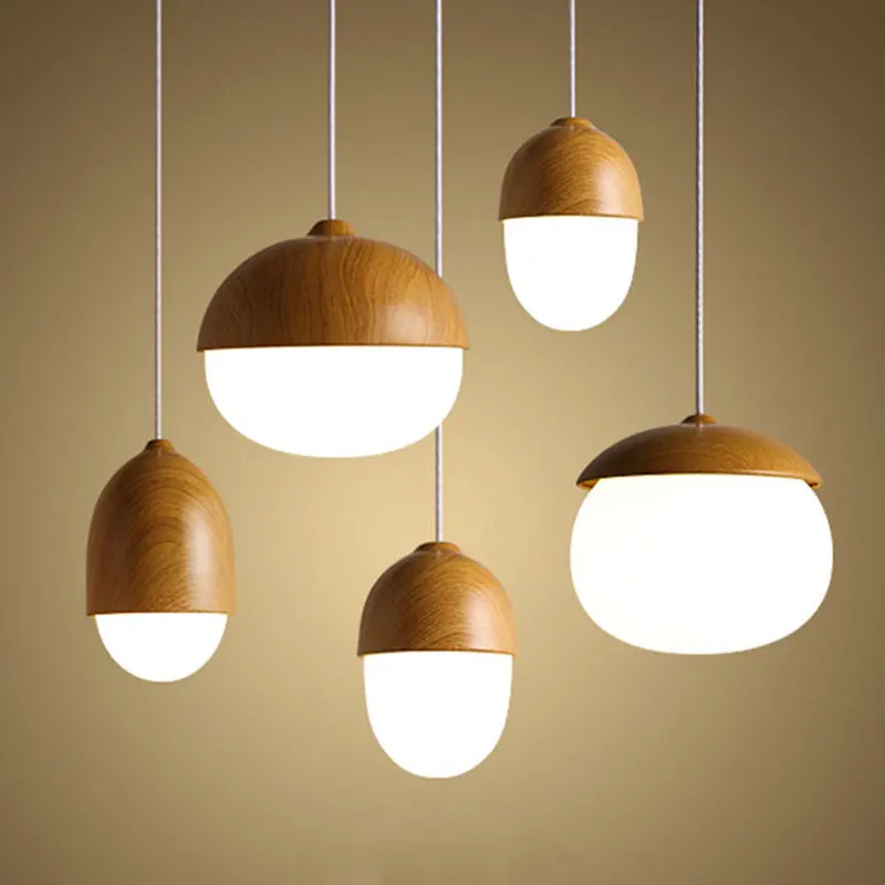 

Nordic Minimalist Chandelier Creative Wood Grain Glass Lamp Bedroom Living Room Restaurant Light Hotel Bar Cafe Lighting Fixture