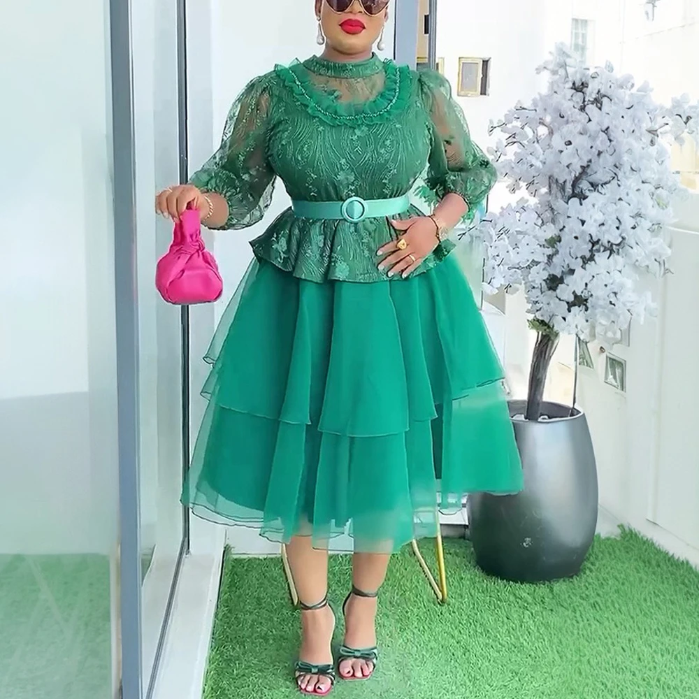 

Plus Size African Party Dresses for Women 2025 New Fashion Dashiki Ankara Wedding Evening Gown Elegant Turkey Muslim Maxi Dress