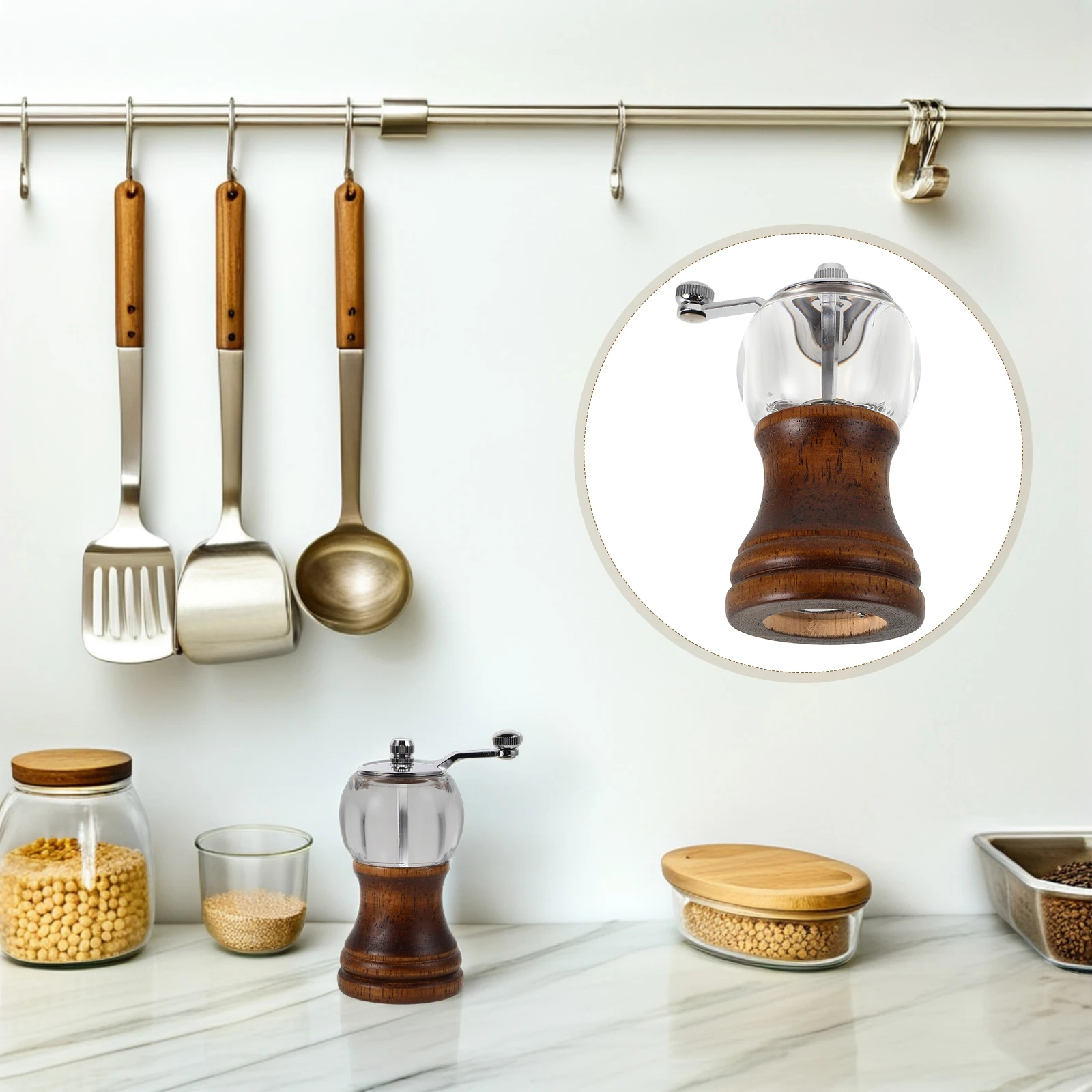 

Portable Hand Crank Pepper Grinder Mill Stainless Steel Compact For Coffee Spices Outdoor Kitchen Mini Manual Salt Grains Camp