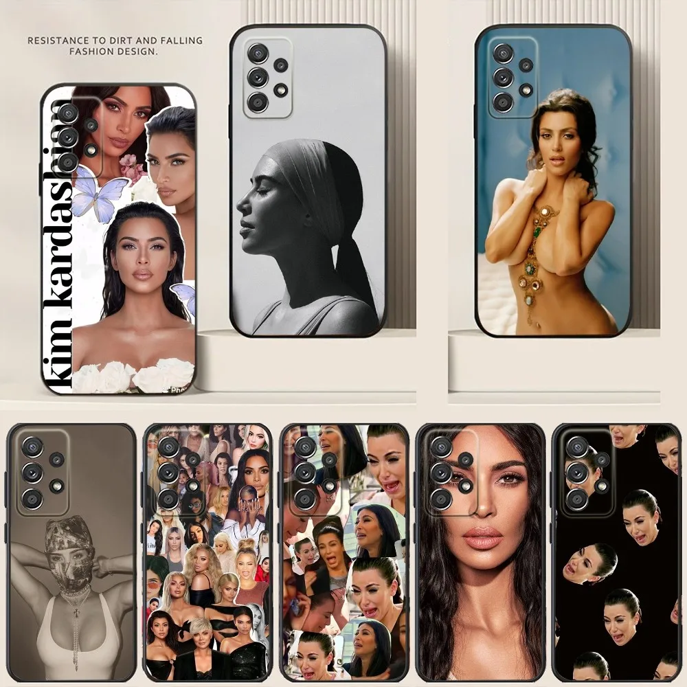 

Kim K-Kardashian Phone Case For Samsung S24,S21,S22,S23,S30,Ultra,S20,Plus,Note,10,9,5G Black soft silicone case