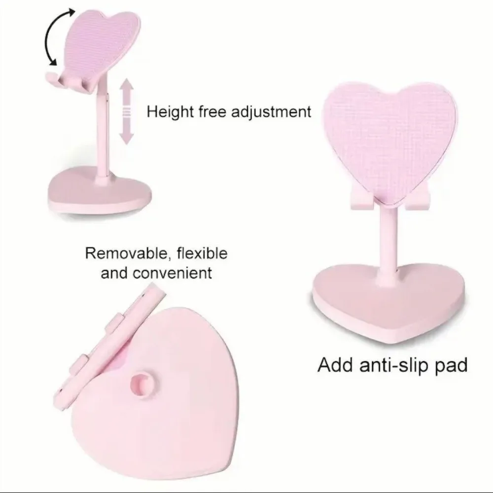 Love Shaped Multifunctional Phone Stand Extendable Adjustable Lifting Foldable Tablet Holder for Live Streaming Desk Use - view 2