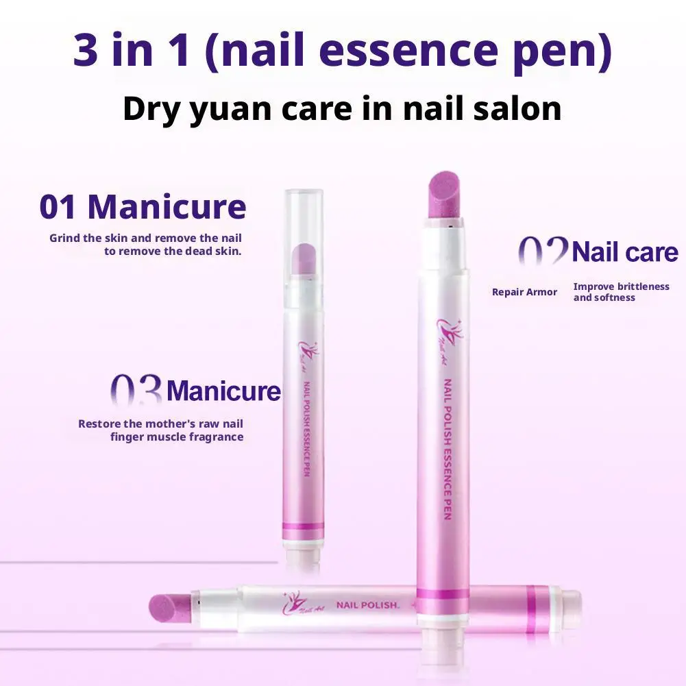 3-in-1 Nagel Essenz Pinsel Finger Rand Peeling Stick Rüstung Feuchtigkeitsspendende Abgestorbene Haut Finger Kantenschutz Barb Spitze Öl Keramik N B2A7