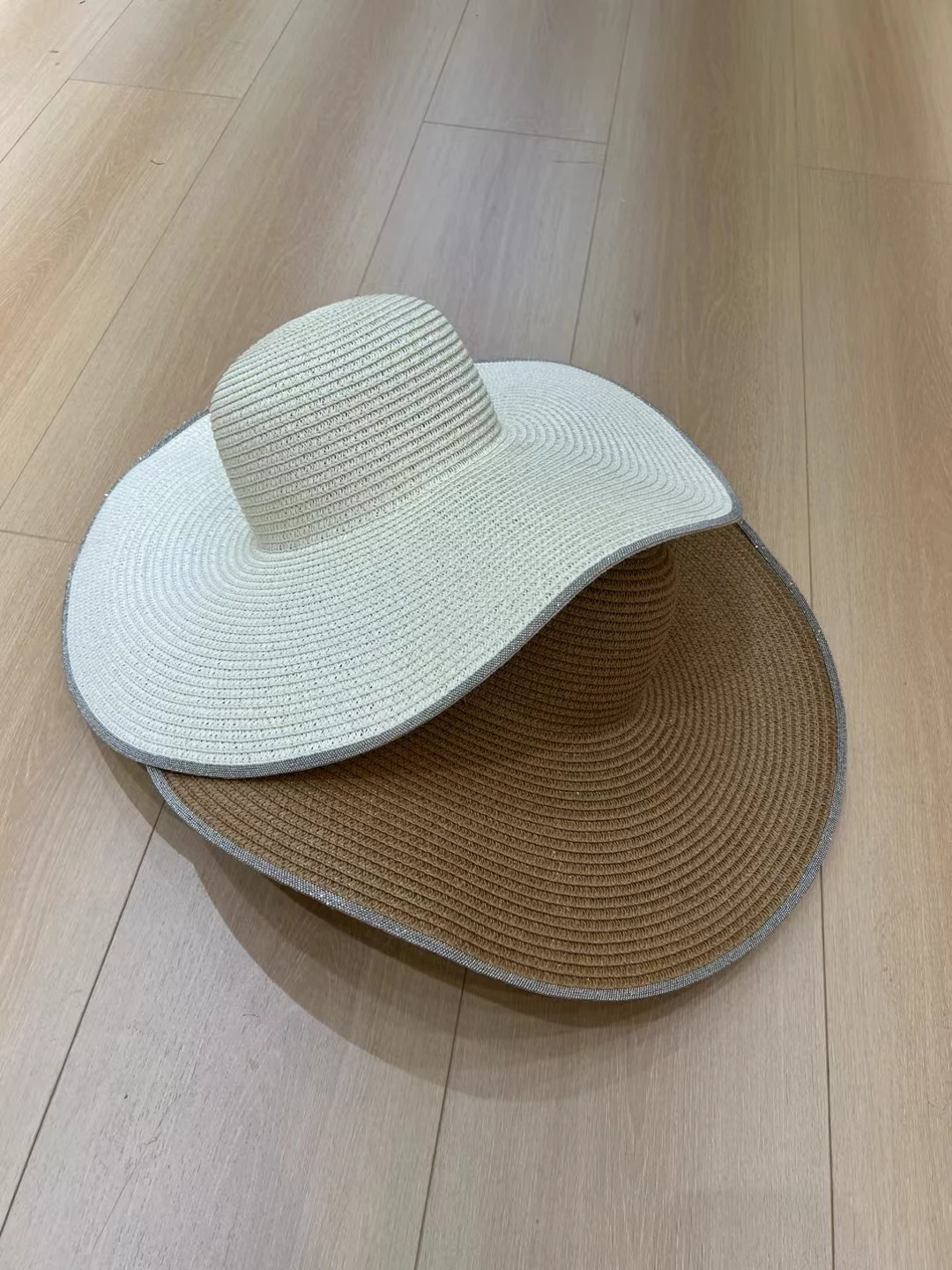 Summer beach vacation wide brim straw hat