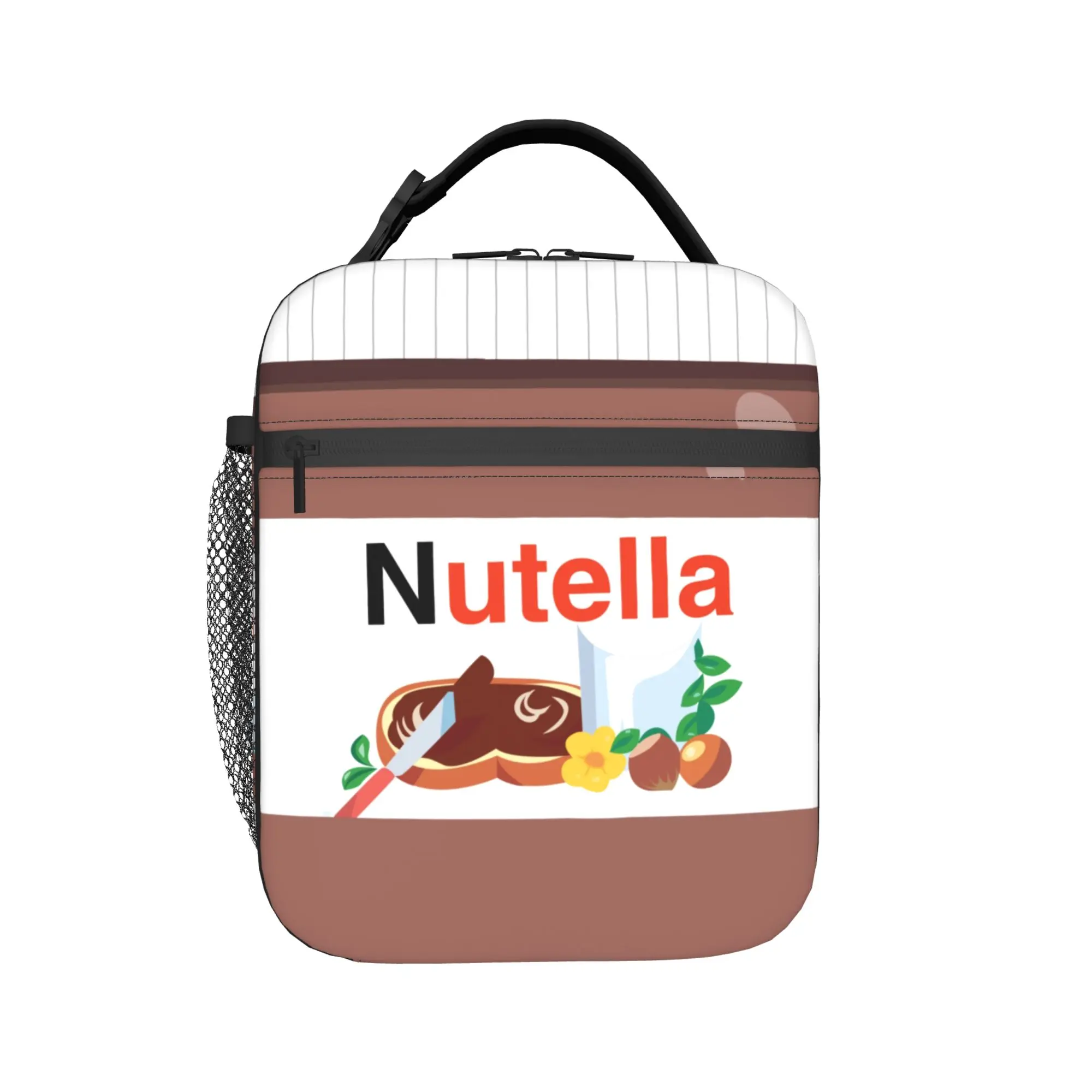 

Custom Chocolate Food Nutellas Portable Lunch Boxes for Women Waterproof Thermal Cooler Food Insulated Lunch Bag School Student