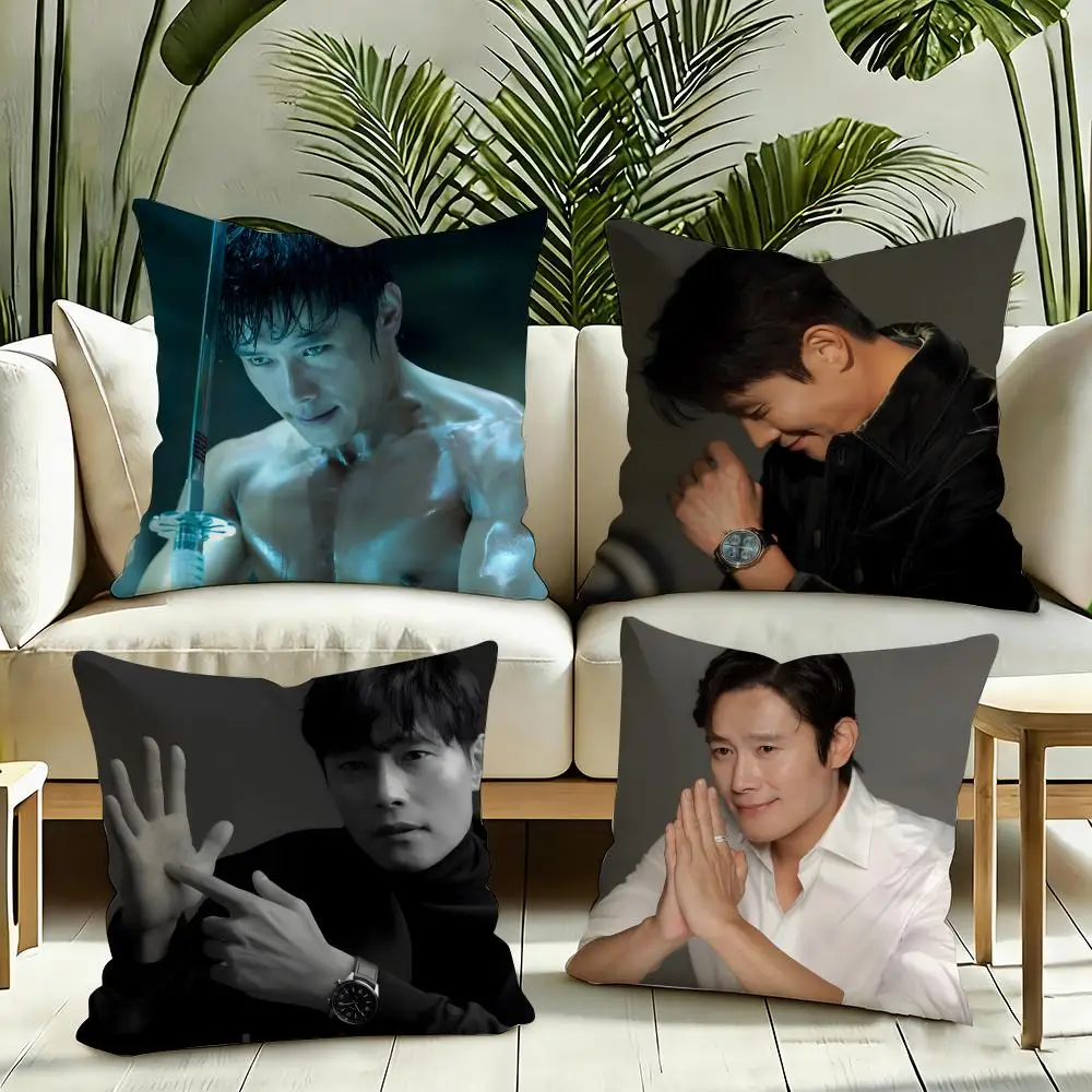 Musife Lee Byung Hun actor Cushion Cover Reversible Plush Pillow Cover Soft Fluffy  Home Decor for Sofa Bedroom