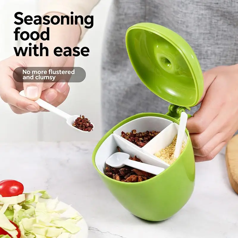 4 Compartment Spice Rack Organizer Leak Proof Seasoning Jar For Camping Outdoor Kitchen StorageHot