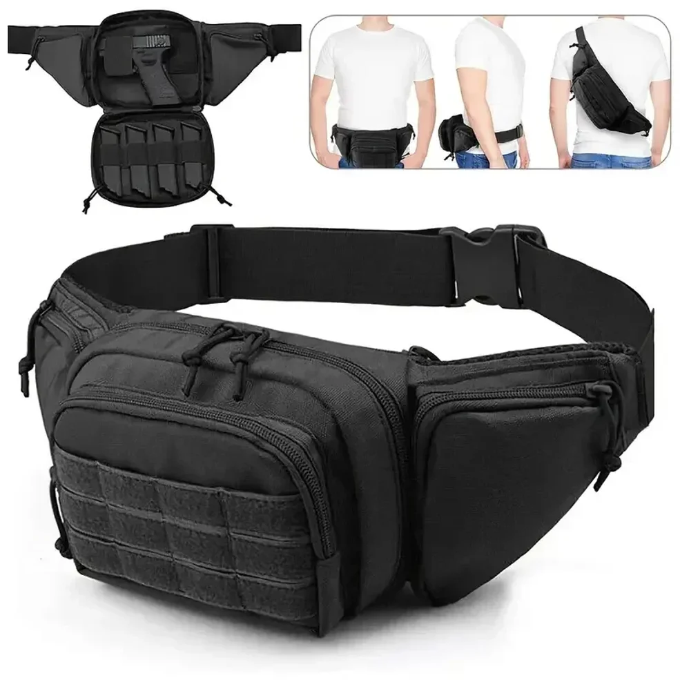 1pc Classic Tactical Concealed Carry Fanny Pack - Durable Oxford Fabric, Gun Holster, Magazine Pouch, Zipper Closure, User-Frien