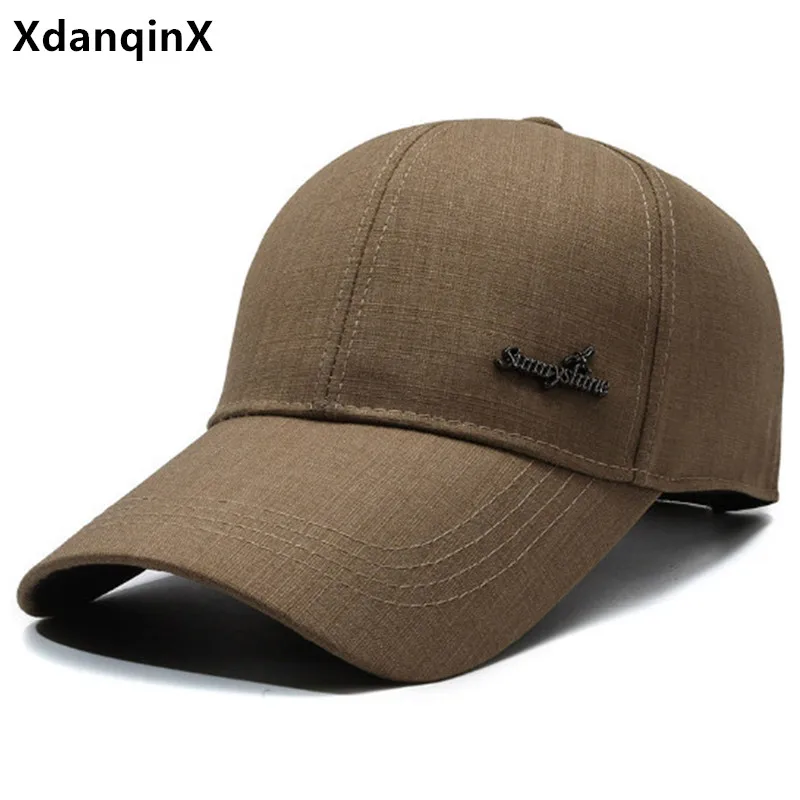 

Spring Extended Brim Cotton Baseball Caps For Men Classics Hardtop Camping Party Hats Snapback Cap Men's Sunscreen Fishing Hat