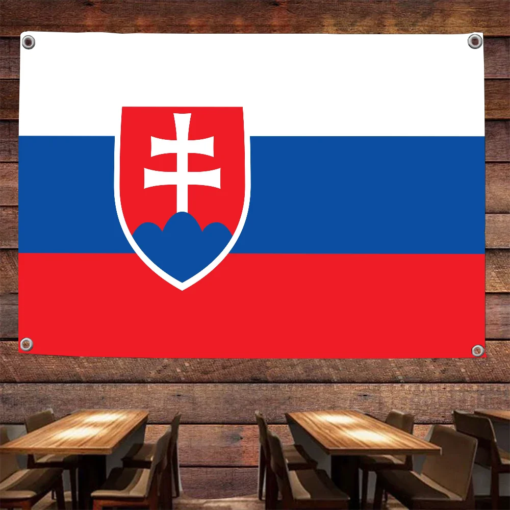 1pc Svk Sk Slovenska Slovakia Slovak Flag Flags And Banners Four Hole Flag Polyester Outdoor Decor Room Aesthetic