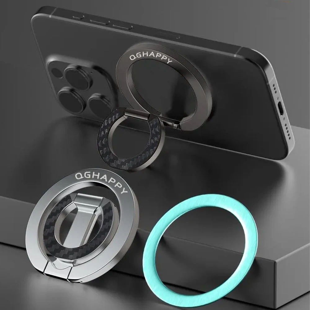 

For MagSafe Double-Sided Magnetic Phone Ring Holder -2-in-1 Kickstand Grip for IPhone 16/15/14, Huawei, Xiaomi
